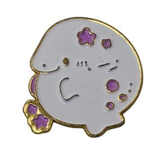 Cute Dugong Manatee Kawaii Enamel Pin White Purple Stars Sea Cow Character